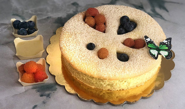 Torta, frolla di riso e composta frutti di bosco