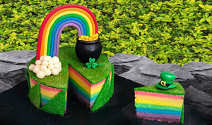 Torta arcobaleno, tutta frutta con farina d'avena