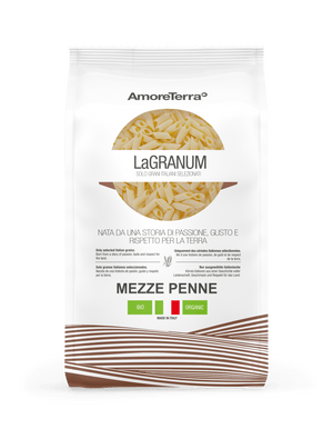 Mezze Penne tradizionale "LaGranum" - artigianale, BIO, grano italiano 500g. - AmoreTerra shop