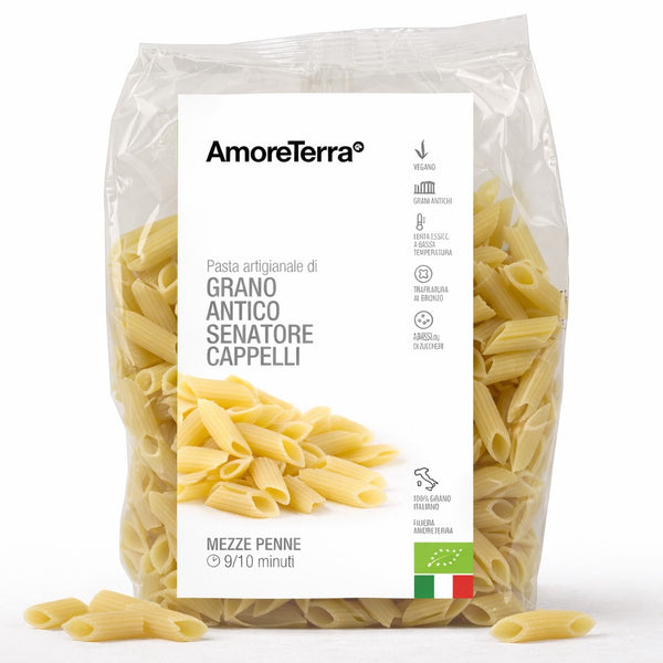 Mezze penne rigate S.Cappelli - artigianale, BIO, grani antichi 500g. - AmoreTerra shop
