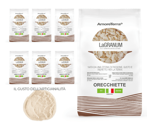 (offerta) 6 Pz. Orecchiette tradizionale "LaGranum" - artigianale, BIO, 100% grano italiano, lenta essiccazione. - AmoreTerra shop
