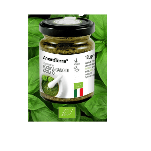 Pesto di basilico con basilico Genovese DOP | vegano – Cartone 6 × 120g - AmoreTerra shop