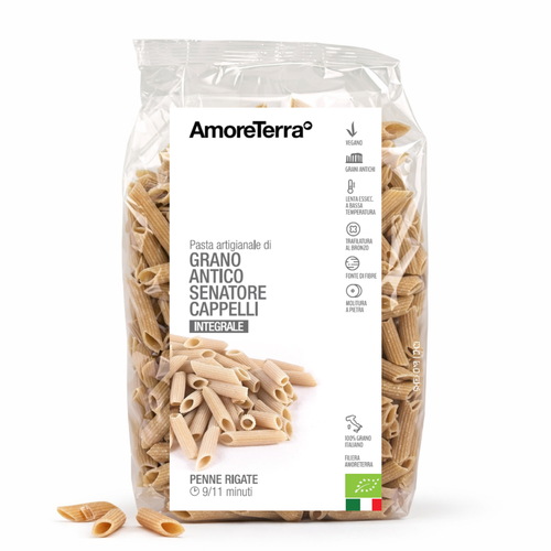 Confezione di Penne rigate integrali Senatore Cappelli bio – 500 g