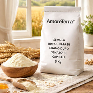 Semola Rimacinata di grano duro | Varietà Senatore Cappelli | BIO | 5 Kg - AmoreTerra shop
