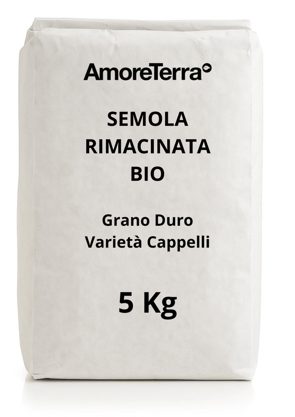 Semola Rimacinata di grano duro | Varietà Senatore Cappelli | BIO | 5 Kg - AmoreTerra shop
