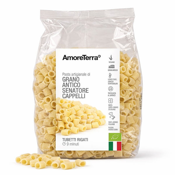 Tubetti rigati Senatore Cappelli - artigianale, BIO, grani antichi 500g. - AmoreTerra shop