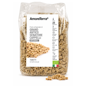 Tubetti integrali Senatore Cappelli - artigianale, BIO, grani antichi 500g. - AmoreTerra shop