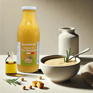 Vellutata bio | Ceci e rosmarino | 500 ml: vellutata artigianale, 100% italiana, pronta in 5 minuti. Senza conservanti, ideale per 2 porzioni.