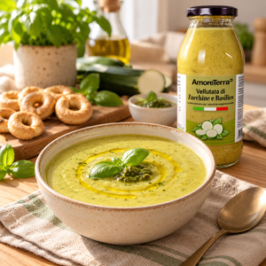 Vellutata di zucchine e basilico bio – 500 ml - AmoreTerra shop