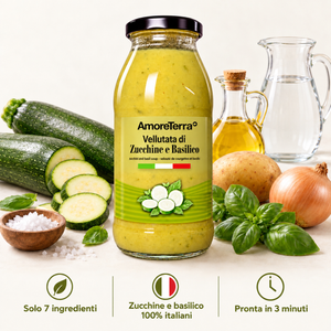 Vellutata di zucchine e basilico bio – 500 ml - AmoreTerra shop