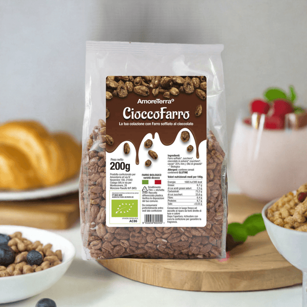 Cioccofarro, il farro soffiato al cioccolato, bio 200gr. - AmoreTerra shop