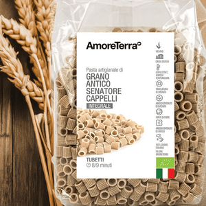 Tubetti integrali Senatore Cappelli - artigianale, BIO, grani antichi 500g. - AmoreTerra shop