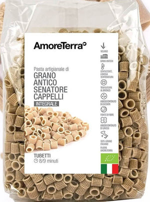 Tubetti integrali Senatore Cappelli - artigianale, BIO, grani antichi 500g. - AmoreTerra shop
