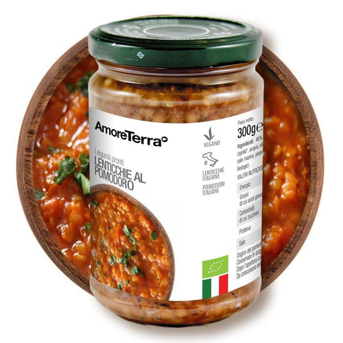 Lenticchie al pomodoro biologiche AmoreTerra – vasetto 300 g